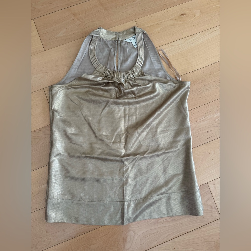 White House Black Market Metallic Gold Top